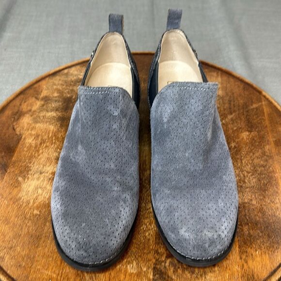 Spenco Shoes Wm 7.5 Gray Black Comfort Slip On Bootie Suede Textile Southwest - Picture 3 of 11